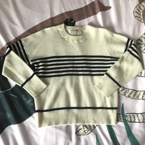 Madewell Navy Striped Cashmere Sweatshirt, XS